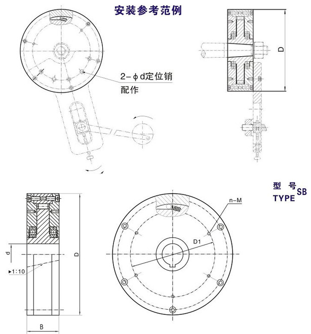 SB-A SB-B滾柱式單向離合器結構圖